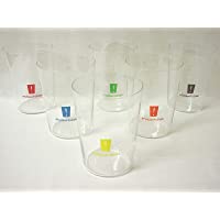 Dkristal Lote 6 Vasos Sidra Cristal Transparente Sella 500ML Colores TU Vaso TU Color